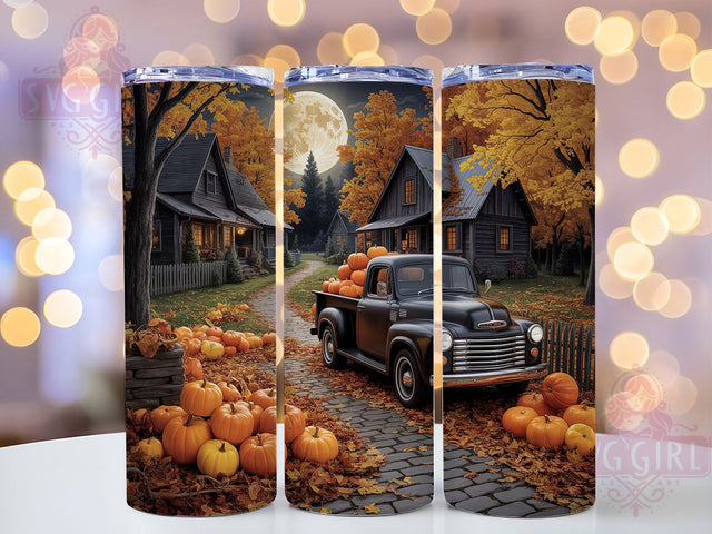 Vintage Pumpkin Fall Truck Tumbler, Fall Truck Wrap, 20oz Sublimation, Autumn Truck Cup, Pumpkin Truck Mug, Rustic Fall Tumbler, Harvest Truck Drinkware Sublimation SvggirlplusArt 