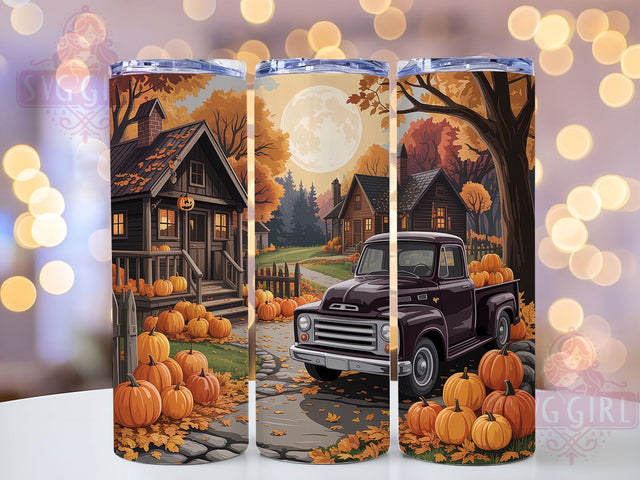 Vintage Pumpkin Fall Truck Tumbler, Fall Truck Wrap, 20oz Sublimation, Autumn Truck Cup, Pumpkin Truck Mug, Rustic Fall Tumbler, Harvest Truck Drinkware Sublimation SvggirlplusArt 