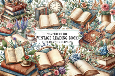 Vintage Reading Book Sublimation Clipart Sublimation SVGista 