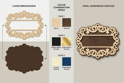 Vintage Rectangle Ornamental Frame – Laser Cut Wooden SVG Design SVG Regulrcrative 