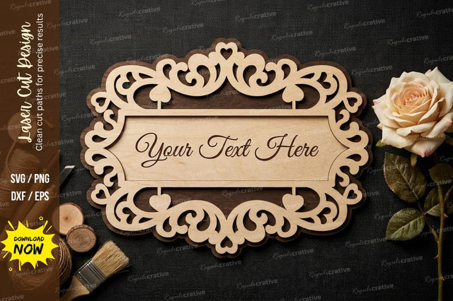 Vintage Rectangle Ornamental Frame – Laser Cut Wooden SVG Design SVG Regulrcrative 