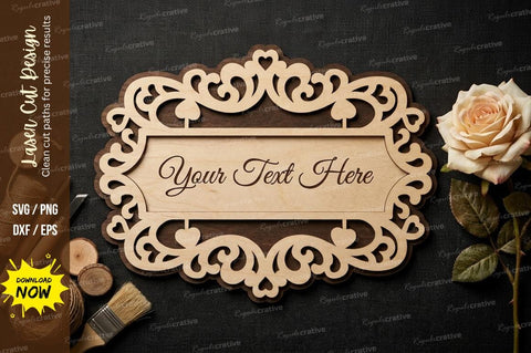 Vintage Rectangle Ornamental Frame – Laser Cut Wooden SVG Design SVG Regulrcrative 