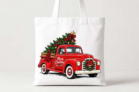Vintage Red Christmas Truck Holiday Design SVG BillahCrafts 