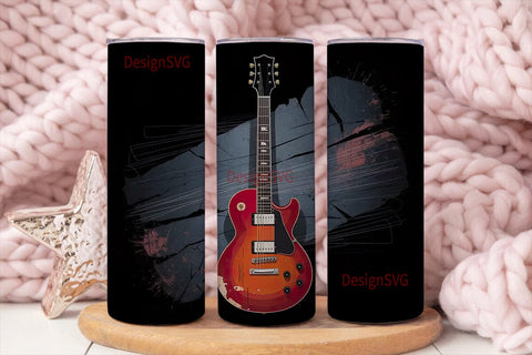 Vintage Red Electric Guitar 20oz Tumbler Sublimation DesignSVG 