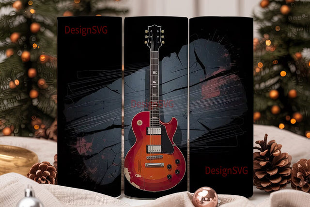 Vintage Red Electric Guitar 20oz Tumbler Sublimation DesignSVG 