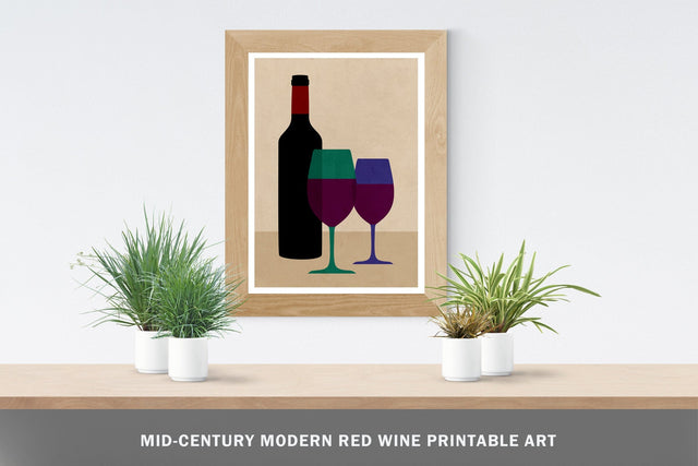 Vintage Red Wine - Wine Bar Restaurant Poster Art Sublimation Karma Genie Graphics 