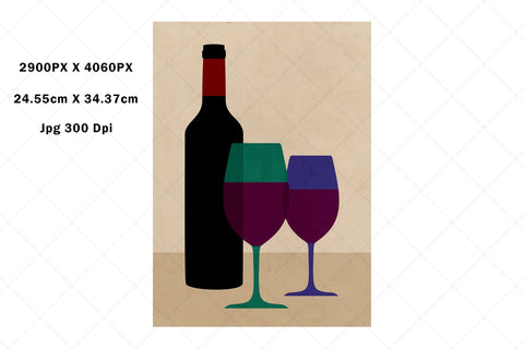 Vintage Red Wine - Wine Bar Restaurant Poster Art Sublimation Karma Genie Graphics 