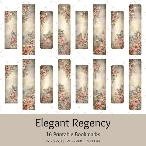 Vintage Regency Garden Bookmarks | Printable SVG Paige Cole Studio 