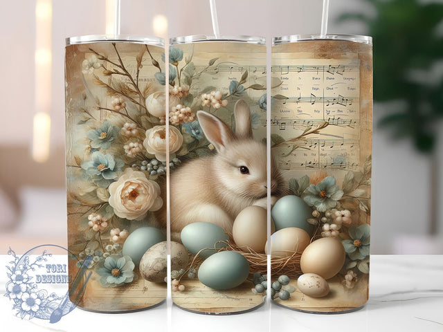 Vintage Retro Easter Bunny Tumbler, Easter Eggs Tumbler, Retro Bunny Wrap, Classic Easter Wrap, Rustic Bunny Wrap, Sublimation Design, Trendy Gift Idea Sublimation ToriDesigns 