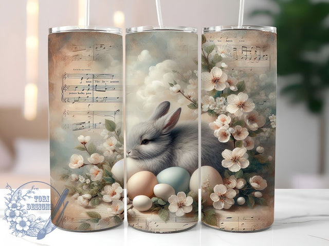 Vintage Retro Easter Bunny Tumbler, Easter Eggs Tumbler, Retro Bunny Wrap, Classic Easter Wrap, Rustic Bunny Wrap, Sublimation Design, Trendy Gift Idea Sublimation ToriDesigns 