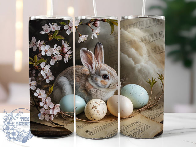 Vintage Retro Easter Bunny Tumbler, Easter Eggs Tumbler, Retro Bunny Wrap, Classic Easter Wrap, Rustic Bunny Wrap, Sublimation Design, Trendy Gift Idea Sublimation ToriDesigns 
