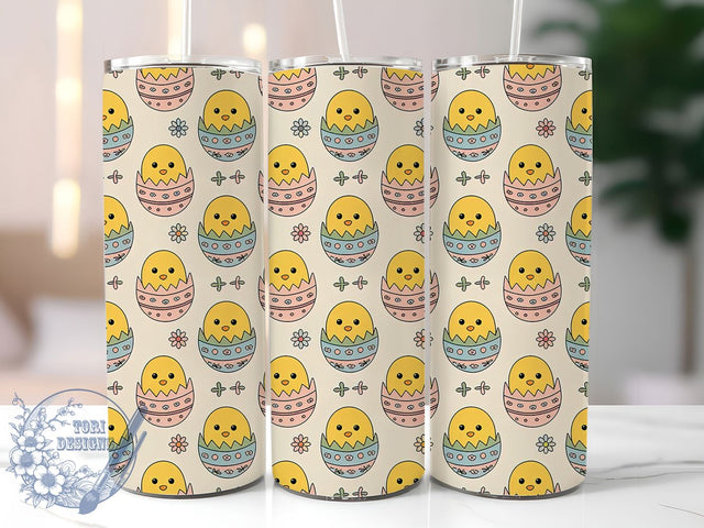 Vintage Retro Easter Chick Tumbler, Baby Chick Tumbler, Easter Chick Wrap, Retro Egg Wrap, Stylish 20oz Wrap, Sublimation Design, Trendy Gift Idea Sublimation ToriDesigns 