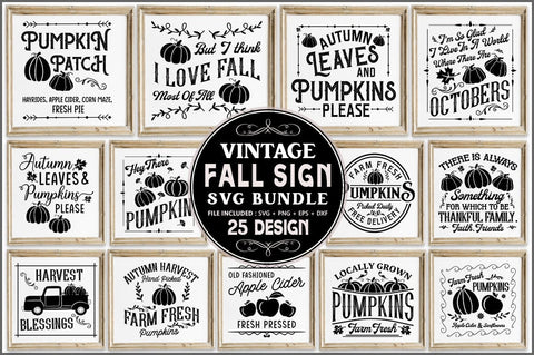 Vintage Retro Fall Sign SVG Bundle SVG Shetara Begum 