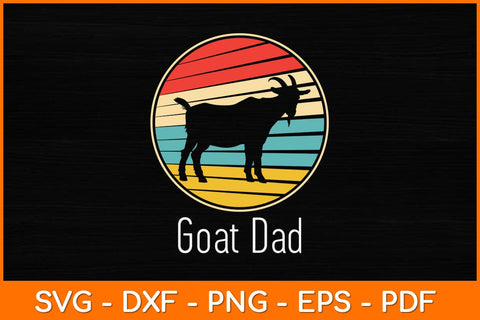Vintage Retro Goat Dad Best Goat Daddy Funny Fathers Day Svg Design SVG artprintfile 