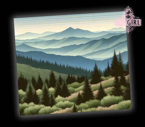 Vintage Retro Pine Trees 20oz Tumbler Wrap Sublimation Design, Straight Tapered Tumbler Wrap, Nature Tumbler Png, Instant Digital Download Sublimation SvggirlplusArt 