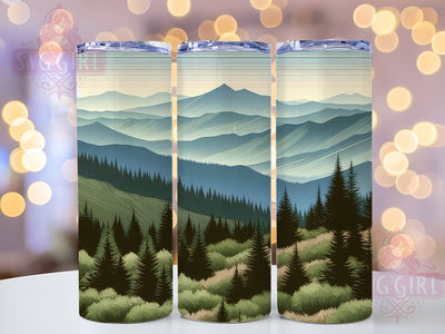 Vintage Retro Pine Trees 20oz Tumbler Wrap Sublimation Design, Straight Tapered Tumbler Wrap, Nature Tumbler Png, Instant Digital Download Sublimation SvggirlplusArt 