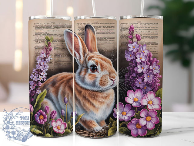 Vintage Retro Spring Bunny Tumbler, Spring Bunny Tumbler, Retro Easter Wrap, Stylish 20oz Wrap, Sublimation Design, Trendy Gift Idea, Inspirational Spring Tumbler Sublimation ToriDesigns 