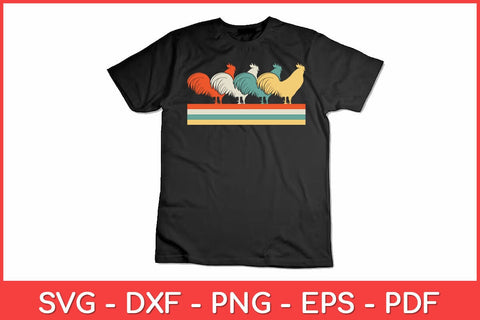 Vintage Retro Style Roosters Chicken Svg Design SVG artprintfile 