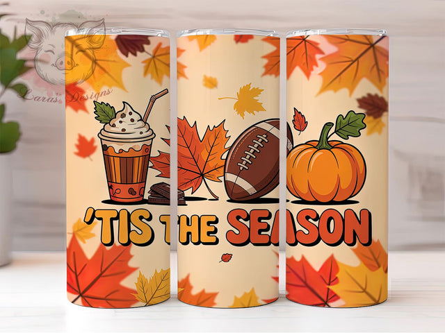 Vintage Retro Thanksgiving Tumbler Wrap, Tis The Season Wrap, 20oz Sublimation, Vintage Fall Cup, Thanksgiving Mug Design, Autumn Retro Tumbler, Classic Holiday Drinkware Sublimation Lara' s Designs 
