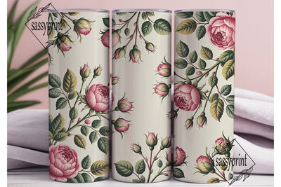 Vintage Rose Garden 20oz Tumbler Wrap Sublimation sassyprint 