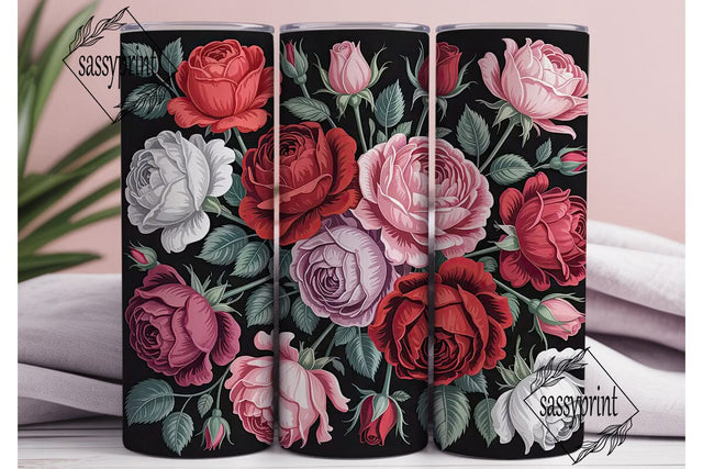 Vintage Rose Garden 20oz Tumbler Wrap Sublimation sassyprint 