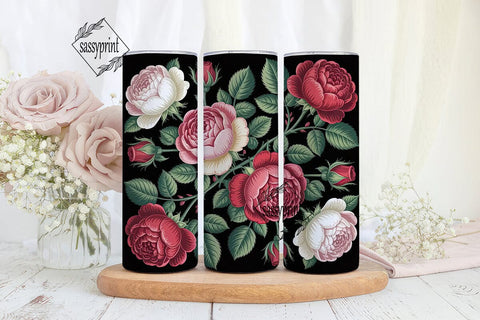 Vintage Rose Tumbler Wrap Sublimation sassyprint 