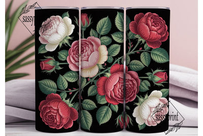 Vintage Rose Tumbler Wrap Sublimation sassyprint 