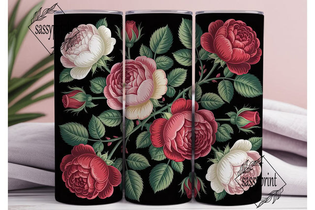 Vintage Rose Tumbler Wrap Sublimation sassyprint 