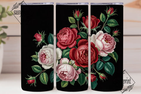 Vintage Rose Tumbler Wrap Sublimation sassyprint 