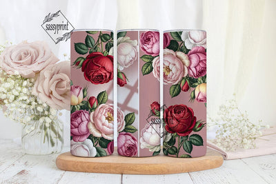 Vintage Roses 20oz Tumbler Wrap Sublimation sassyprint 