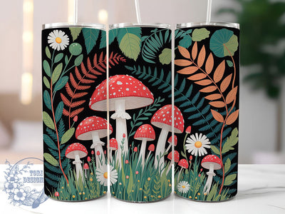 Vintage Rustic Autumn Mushroom Tumbler, Vintage Fall Tumbler, Rustic Mushroom Wrap, Whimsical Fall Wrap, Forest Mushroom Wrap, Sublimation Design, Trendy Gift Idea Sublimation ToriDesigns 