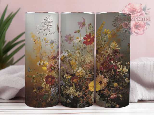 Vintage Rustic Boho Floral Tumbler, Seamless Pattern Tumbler, Rustic Boho Wrap, Elegant Floral Wrap, Vintage Boho Wrap, Sublimation Design, Trendy Gift Idea Sublimation Li Zamperini 