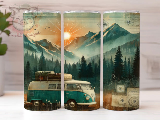 Vintage Rustic Campfire Tumbler, Vintage Tumbler Design, Sublimation Tumbler PNG, Campfire Tumbler Wrap, 20oz Skinny Tumbler Wrap, Retro Camping Printable, Nature Lover Tumbler Design Sublimation Lara' s Designs 