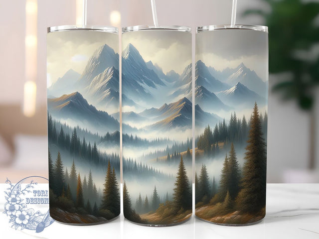 Vintage Rustic Pine Tree Tumbler, Retro Nature Design, Forest Tree Art, Rustic Pine Graphic, Outdoors Inspired Pattern, 20oz Tumbler, Sublimation Design Sublimation ToriDesigns 