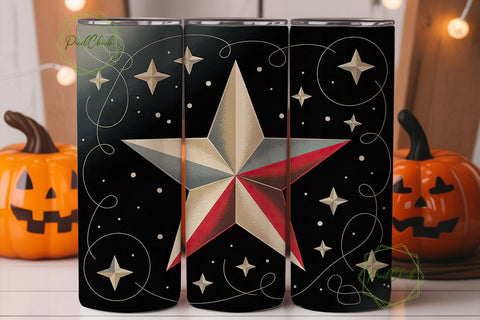 Vintage Rustic Star 20oz Tumbler Wrap Sublimation PixelChick 