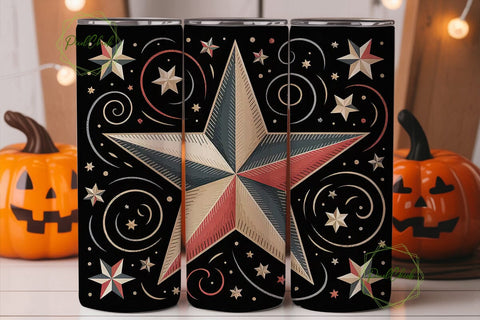 Vintage Rustic Star 20oz Tumbler Wrap Sublimation PixelChick 