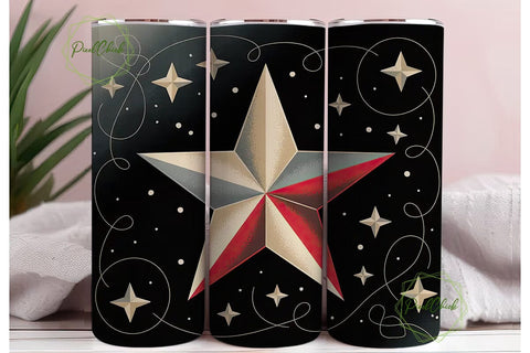 Vintage Rustic Star 20oz Tumbler Wrap Sublimation PixelChick 
