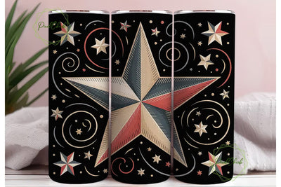 Vintage Rustic Star 20oz Tumbler Wrap Sublimation PixelChick 
