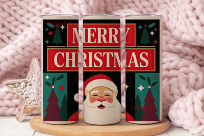 Vintage Santa Christmas 20oz Tumbler Sublimation DesignSVG 
