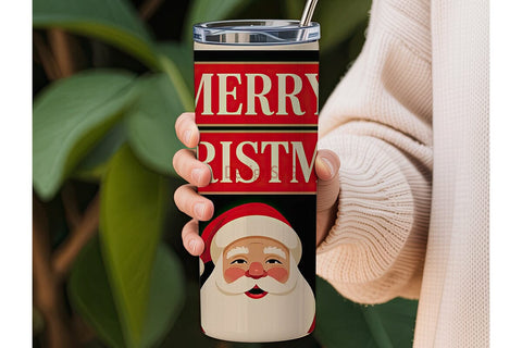 Vintage Santa Christmas 20oz Tumbler Sublimation DesignSVG 