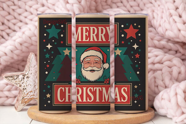 Vintage Santa Christmas 20oz Tumbler Sublimation DesignSVG 