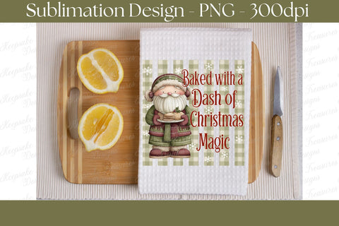 Vintage Santa Christmas Baking PNG, Baked with a Dash of Christmas Magic, Holiday Sublimation Design, Digital Download Sublimation Keepsake Treasures Designs LLC. 