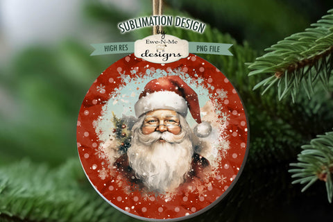 Vintage Santa Wind Spinner Sublimation Design | Round Santa Sublimation Design Sublimation Ewe-N-Me Designs 