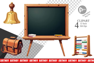 Vintage School Day Clipart Sublimation artnoy 
