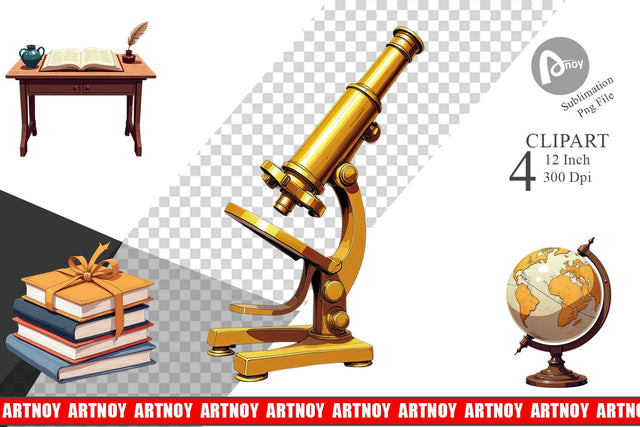 Vintage School Day Clipart Sublimation artnoy 