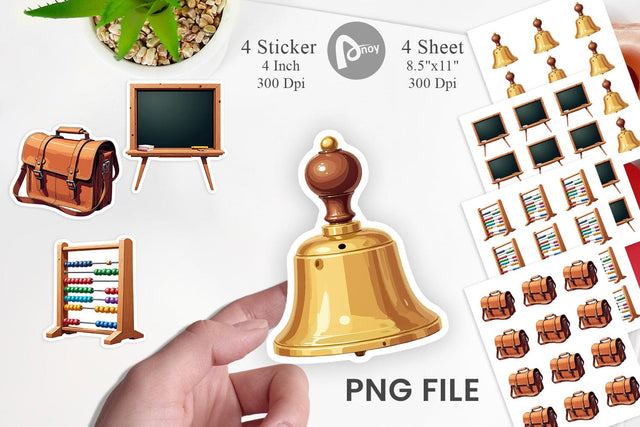 Vintage School Day Sticker Sublimation artnoy 