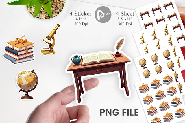 Vintage School Day Sticker Sublimation artnoy 