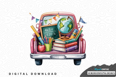 Vintage school truck sublimation png design Sublimation Regulrcrative 