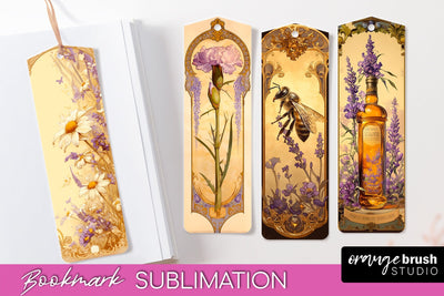 Vintage Scrapbook Bookmark Sublimation - Ephemera Bookmarks Sublimation OrangeBrushStudio 