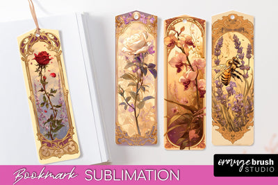 Vintage Scrapbook Bookmark Sublimation - Ephemera Bookmarks Sublimation OrangeBrushStudio 